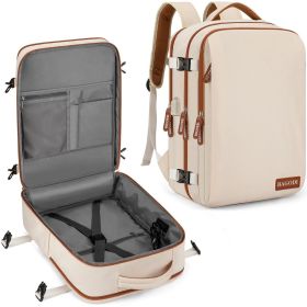 Water Repellent Travel Business Travel Luggage Backpack (Color: Beige)