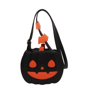 2023 Halloween Bags Funny Pumpkin Cartoon Shoulder Crossbody Bag With Bat Personalized Creative Female Bag (Option: Black2)