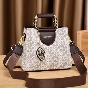 Women's Vintage Fashion Print Handbag (Option: FXE Beige-24x20cm)