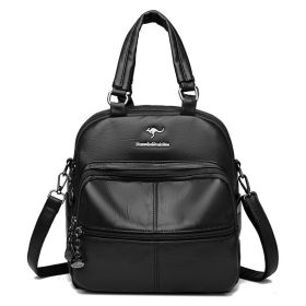 Women's One Shoulder Multi-functional Retro Women's Handbag (Color: Black)