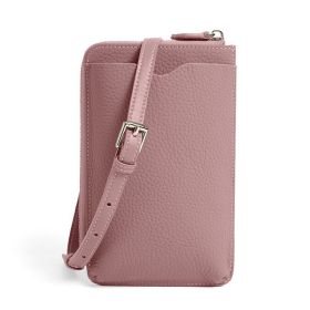 Women's Mini Genuine Leather Phone Crossbody Shoulder Bag (Option: Lotus Pink)