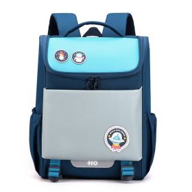 Primary School Students Shoulder Pad Children's Backpack Light Solid Color Primary School Bag (Color: Blue)