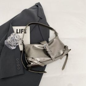 Fashion Casual Underarm Women's New Minority Simple Small Square Bag (Color: Silver)