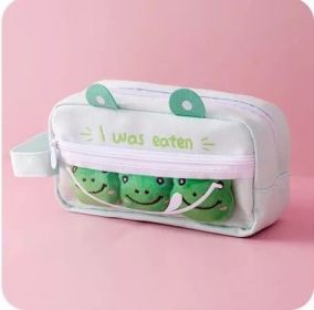 Large Capacity Elementary Students' Pencil Bag (Option: Green Frog)