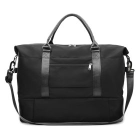 New Large Capacity Travel Oxford Cloth Portable Folding Multifunctional Travel Bag (Option: All Match Black)