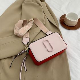 Bag Fashionable Wide Shoulder Strap Crossbody Small Bag Fashionable All-match Small Square Bag (Color: Pink)