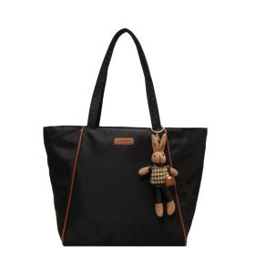 Large Capacity Tote Korean Style Commuter Shoulder Bag Spring And Summer New Fashion All-match Leisure Commute Tote Bag (Option: Black-Single Bag)