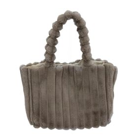 Women's Fashion All-matching Fur Bag (Color: Dark Coffee)
