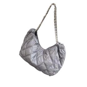 Trendy Fashion Chain Linggetote Bag (Option: Gray-36x29x14cm)