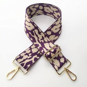 Adjustable Wide Shoulder Strap Accessory Embroidery (Option: Purple Leopard Print)